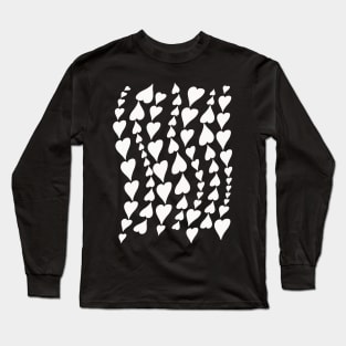 Flowing Hearts Graphic Design in White Long Sleeve T-Shirt